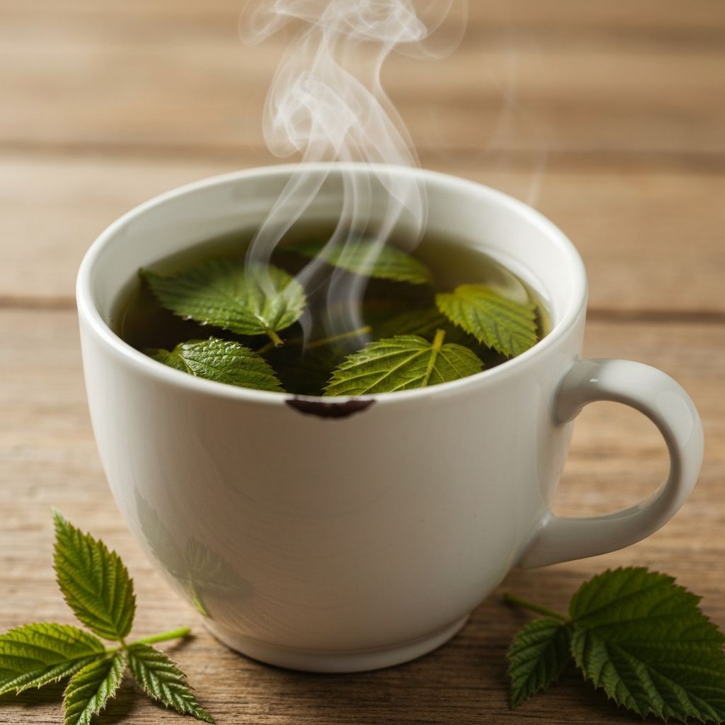 Brombeerblättertee in einer Tasse