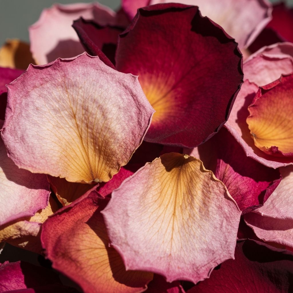 Getrocknete Rosenblütenblätter