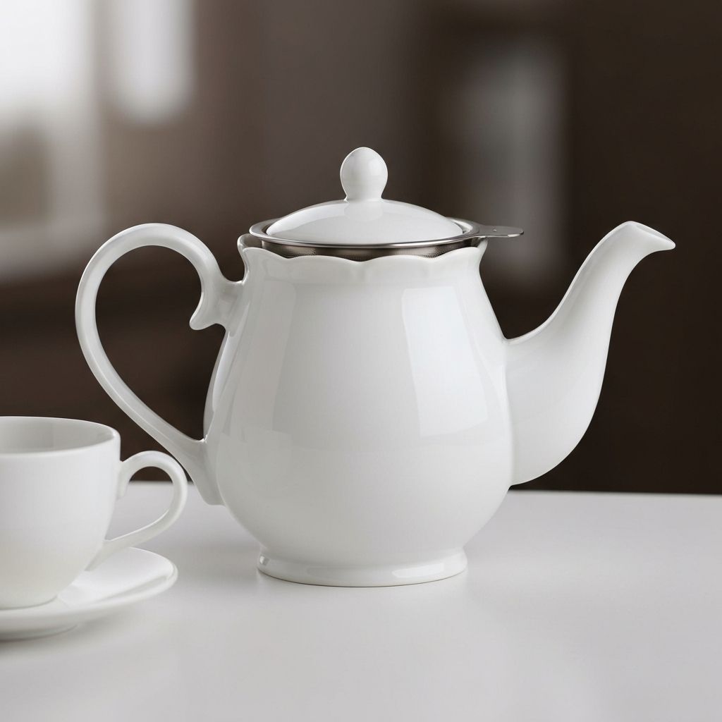 Englische Teekanne mit Sieb