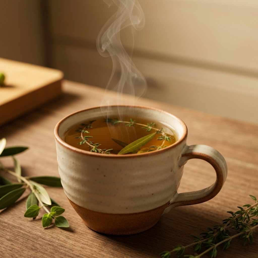 Olivenblättertee in einer Tasse